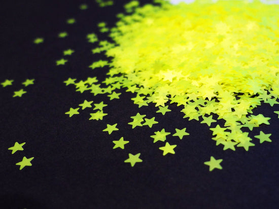 Matte Neon Yellow Star Glitter, 3mm