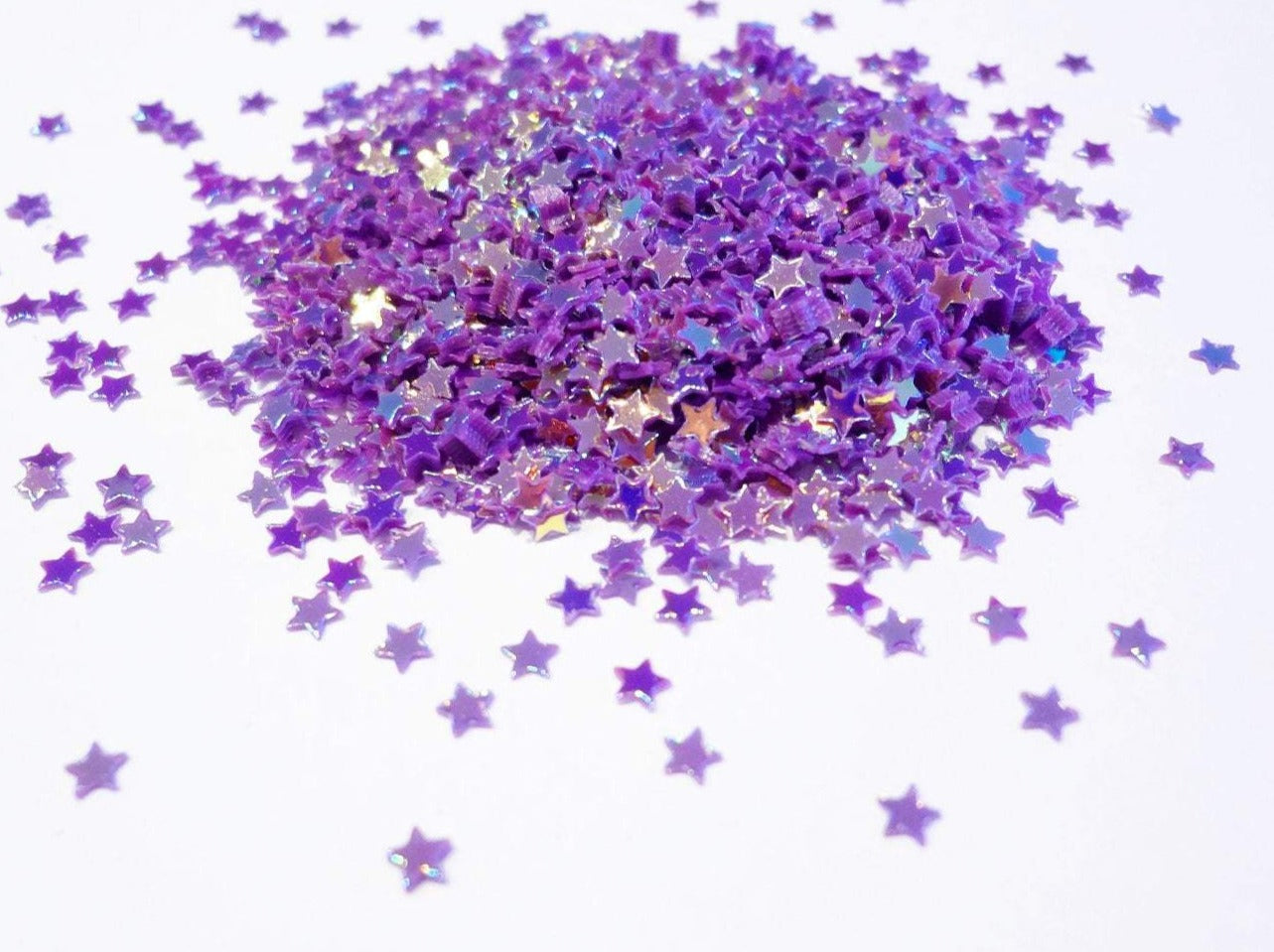 Iridescent Violet Purple Tiny Star Sequins Glitter, 2mm
