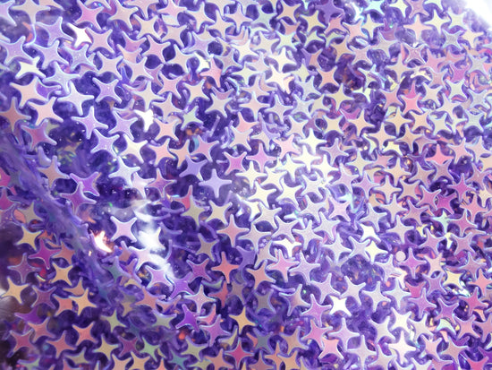 Iridescent Purple Four Point Stars Sequins, 4mm