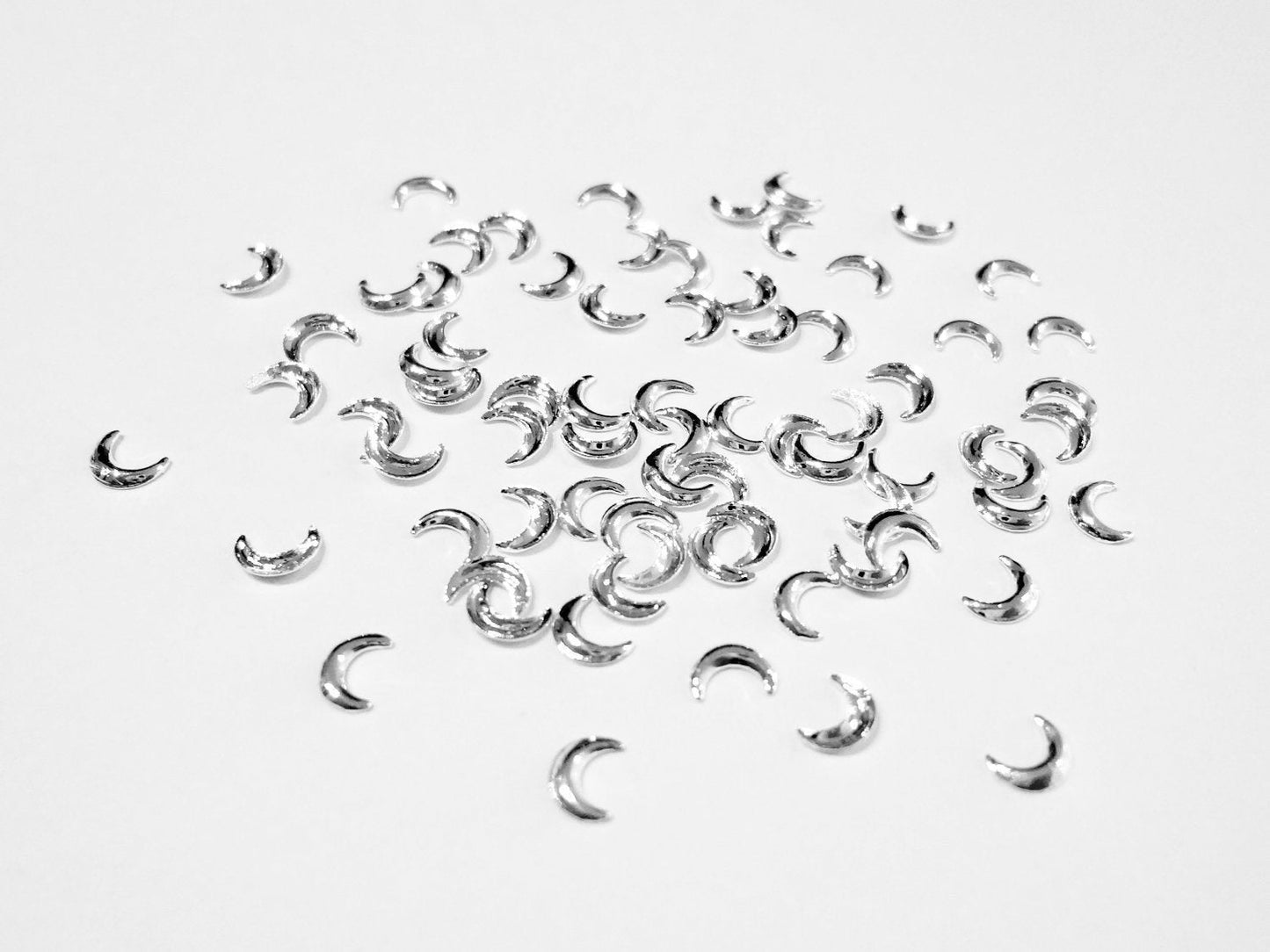 4mm Silver Crescent Moon Studs