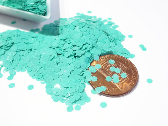 Light Turquoise Green Loose Glitter, .080" Hex, 2mm, 1/12