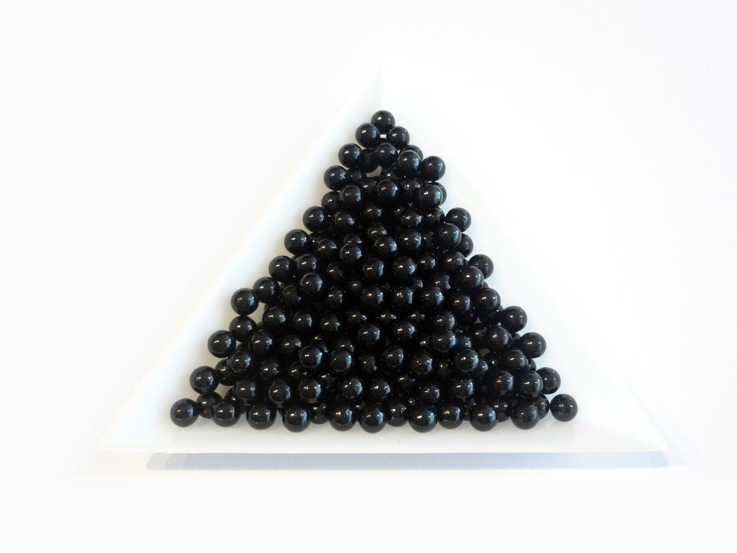 4mm Black Boba Pearls, No Hole Beads