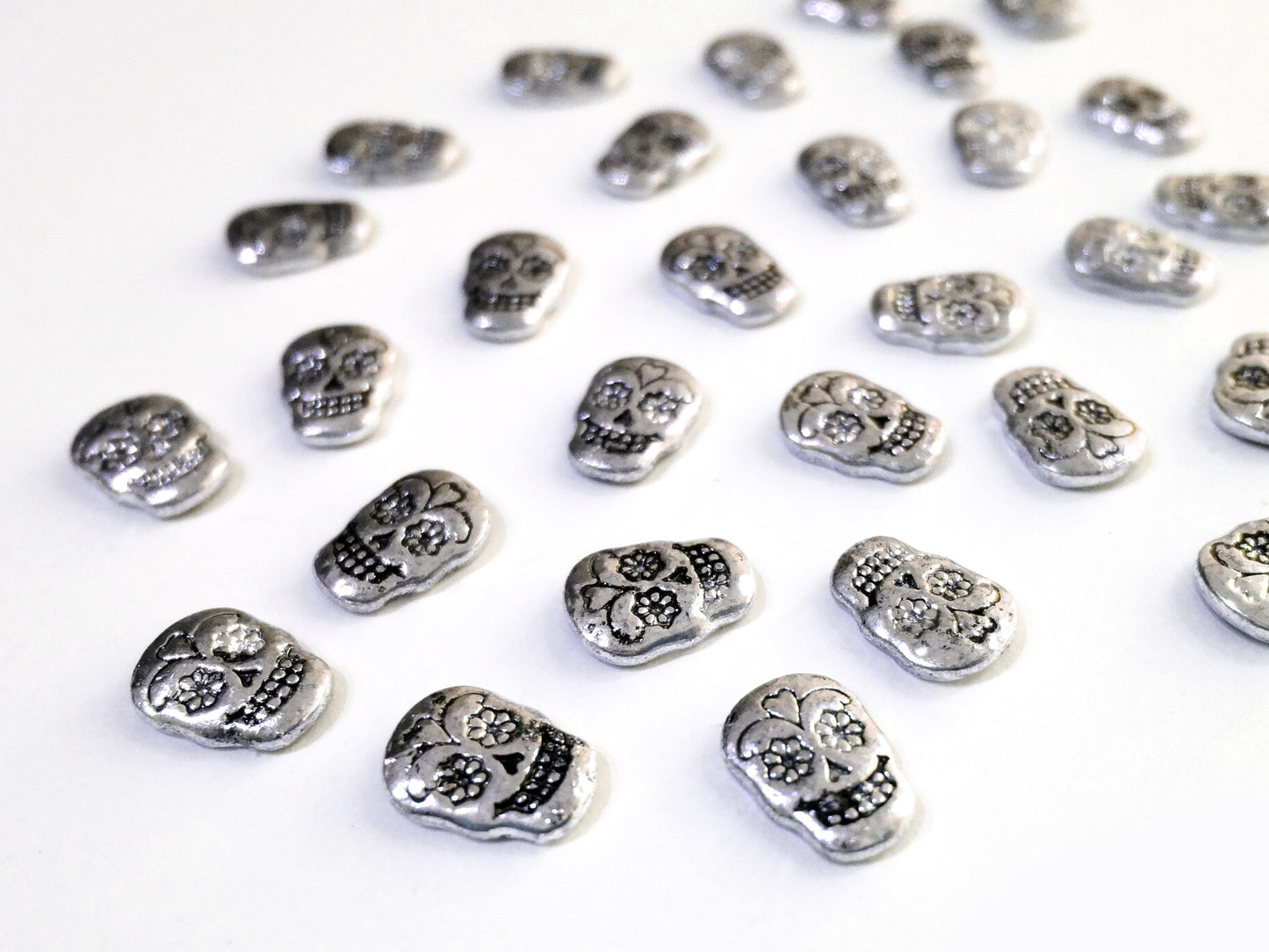 8.5x6mm 3D Antique Silver Decorative Skull