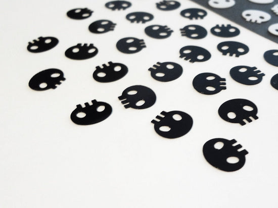 Skull Sequins, 10x9mm, Choose White, Black or Both