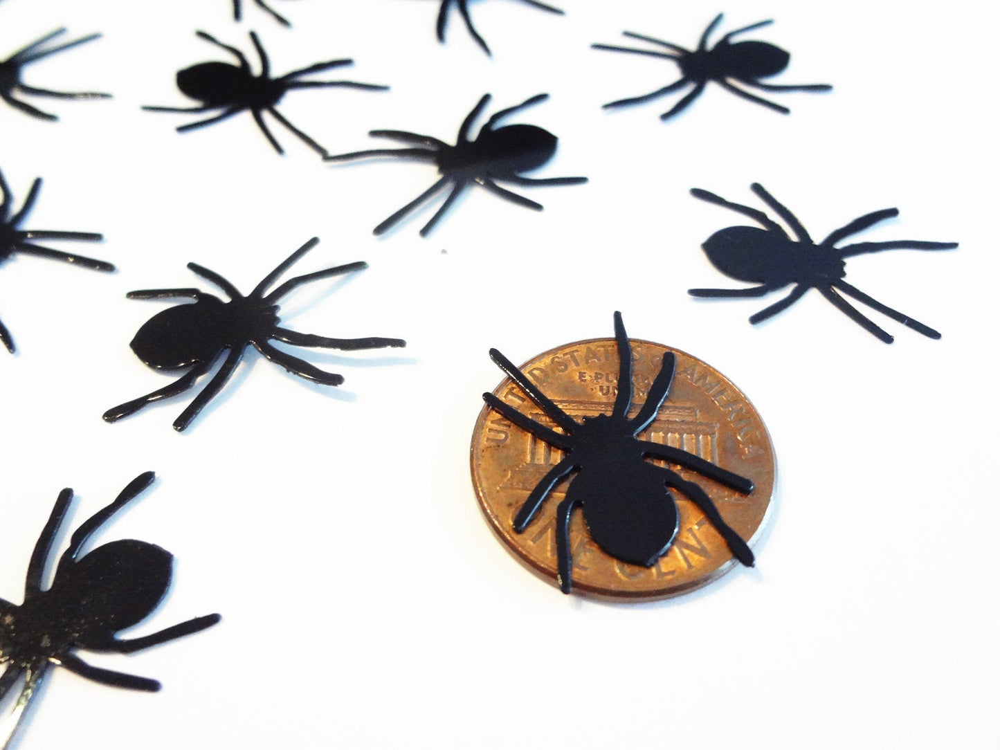 Large Black Spider Sequins, 20x18mm