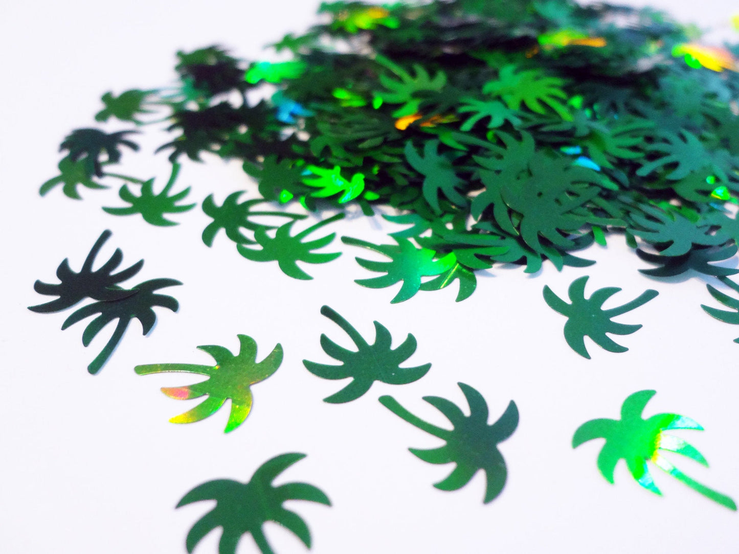 Holographic Green Palm Tree Glitter, 10x8mm