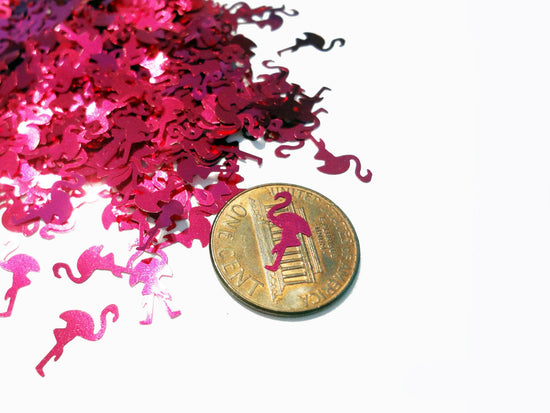 Hot Pink Flamingo Glitter, 12x6mm
