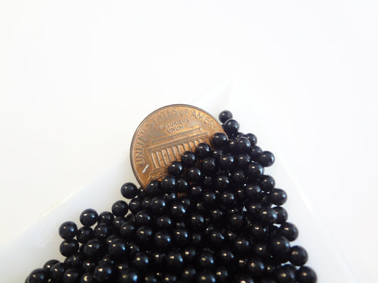 Load image into Gallery viewer, 3mm Black Boba Pearls, No Hole Beads
