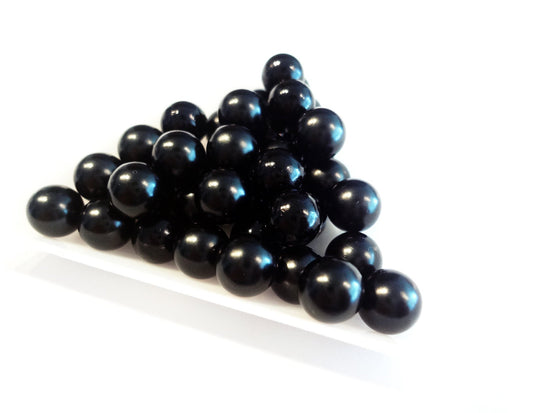 8mm Black Boba Pearls, No Hole Beads