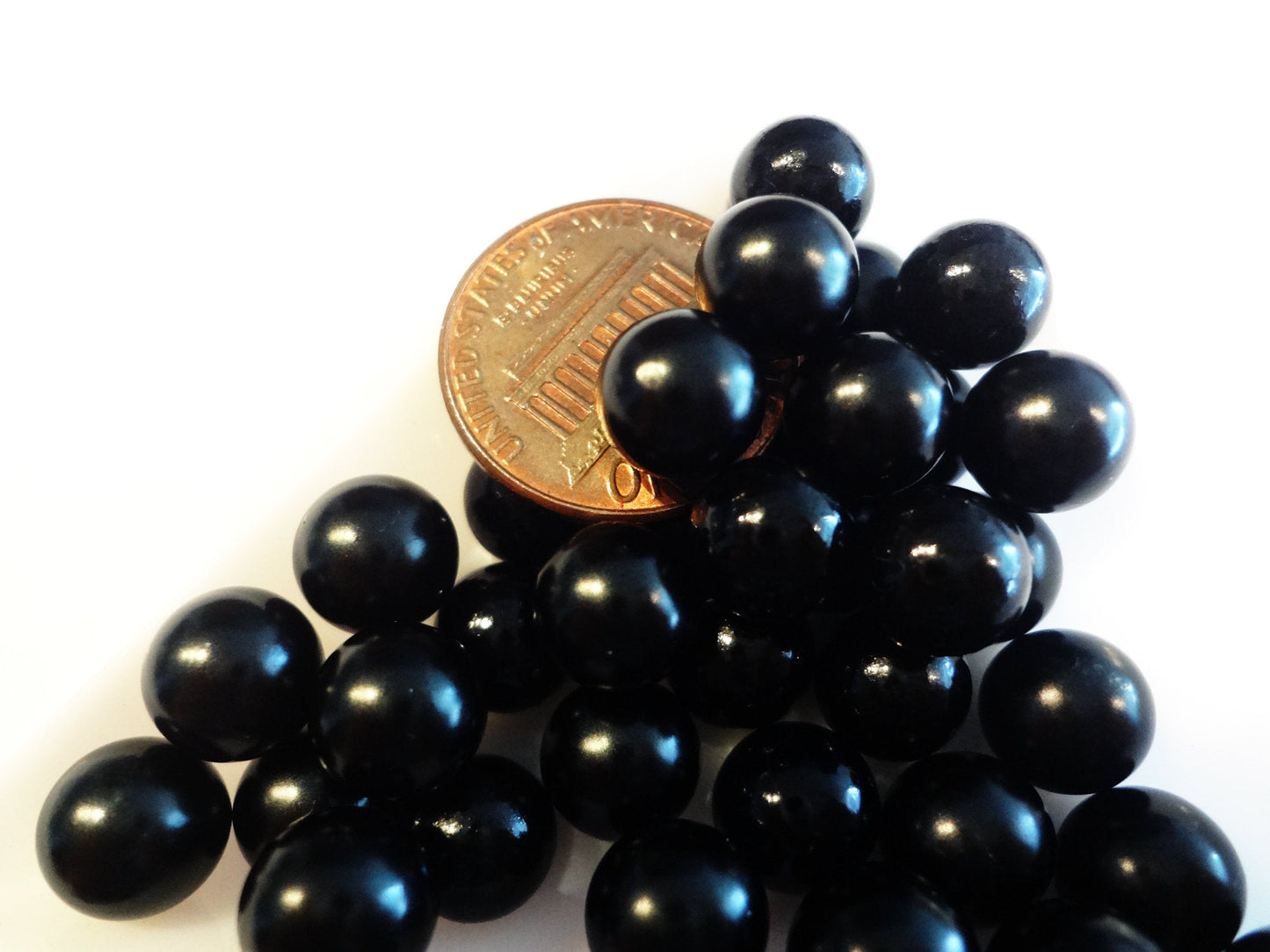 Load image into Gallery viewer, 8mm Black Boba Pearls, No Hole Beads
