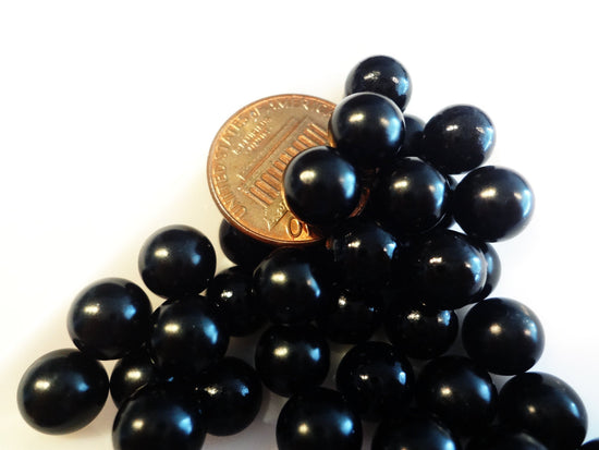 8mm Black Boba Pearls, No Hole Beads