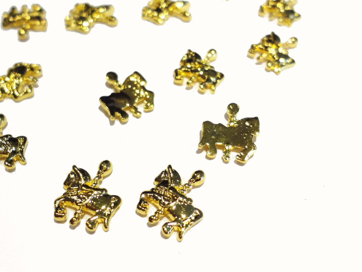 9x8mm 3D Gold Carousel Horse