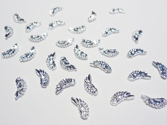 8x4mm 3D Silver Feather Wing
