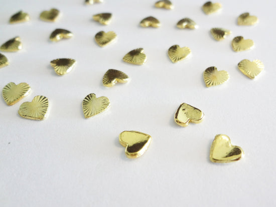 5mm Gold Heart Shield with Lines
