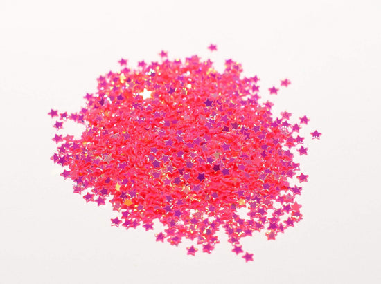 Iridescent Hot Pink Tiny Star Sequins, 2mm