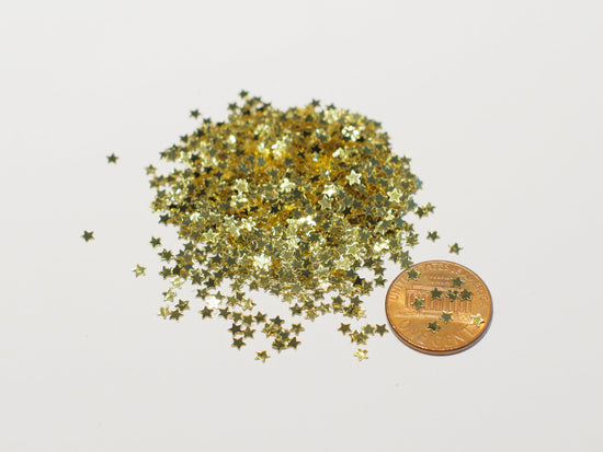 Load image into Gallery viewer, Metallic Gold Tiny Star Sequins, 3mm
