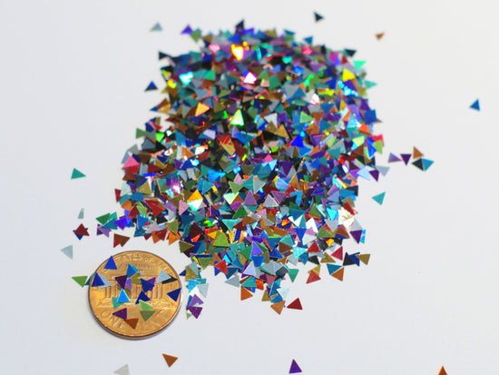 Holographic Multicolor Triangle Glitter, 3mm