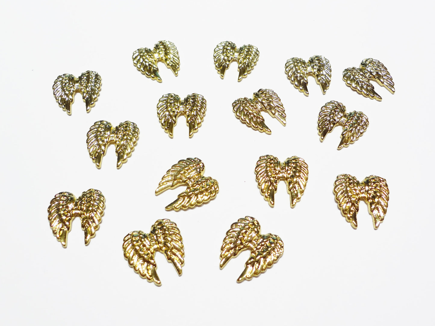 Load image into Gallery viewer, 13x12mm 3D Gold Large Feather Wings
