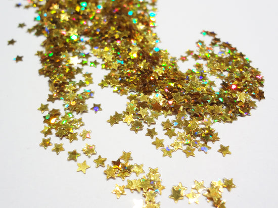 Holographic Gold Tiny Star Sequins, 2mm