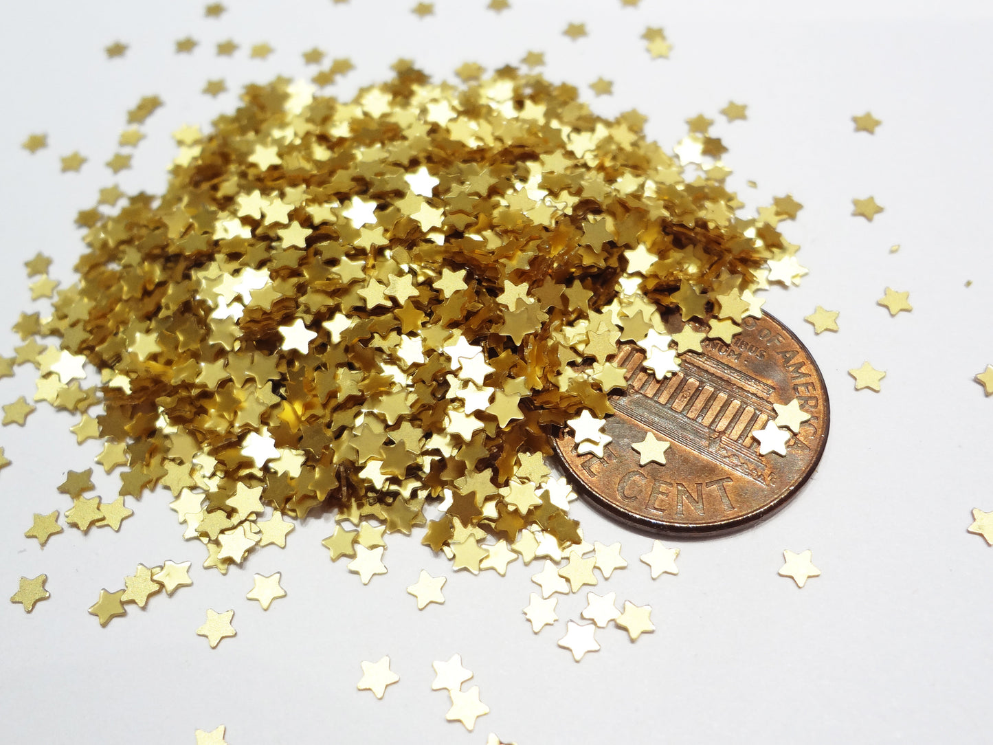 Matte Satin Gold Tiny Star Sequins, 3mm