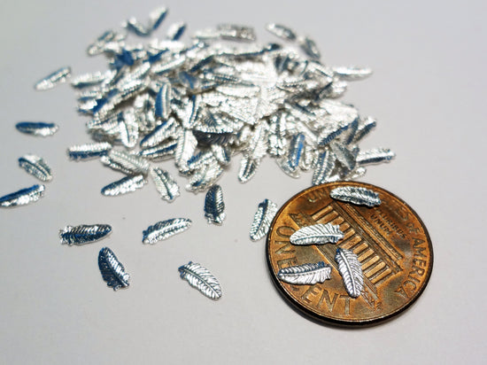 6x3mm Silver Feather Rivets