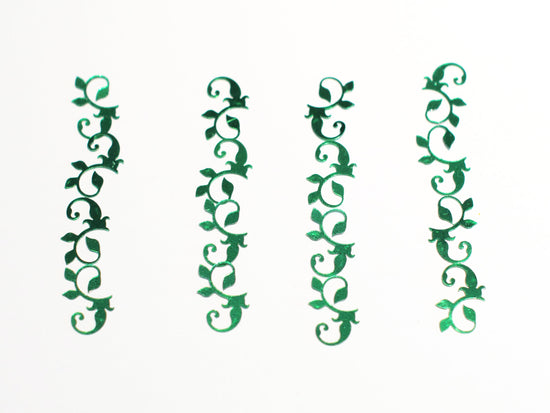 Metallic Green Vines Sequins, 14x9mm