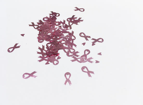 Breast Cancer Awareness Glitter, Sweet Pink, 8x3mm Ribbon Shape