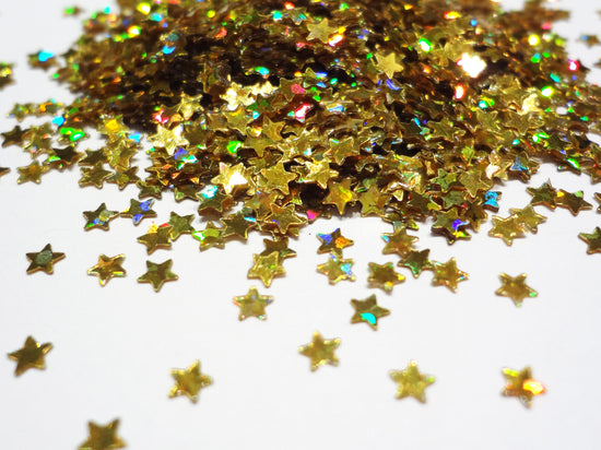 Holographic Gold Tiny Star Sequins, 2mm