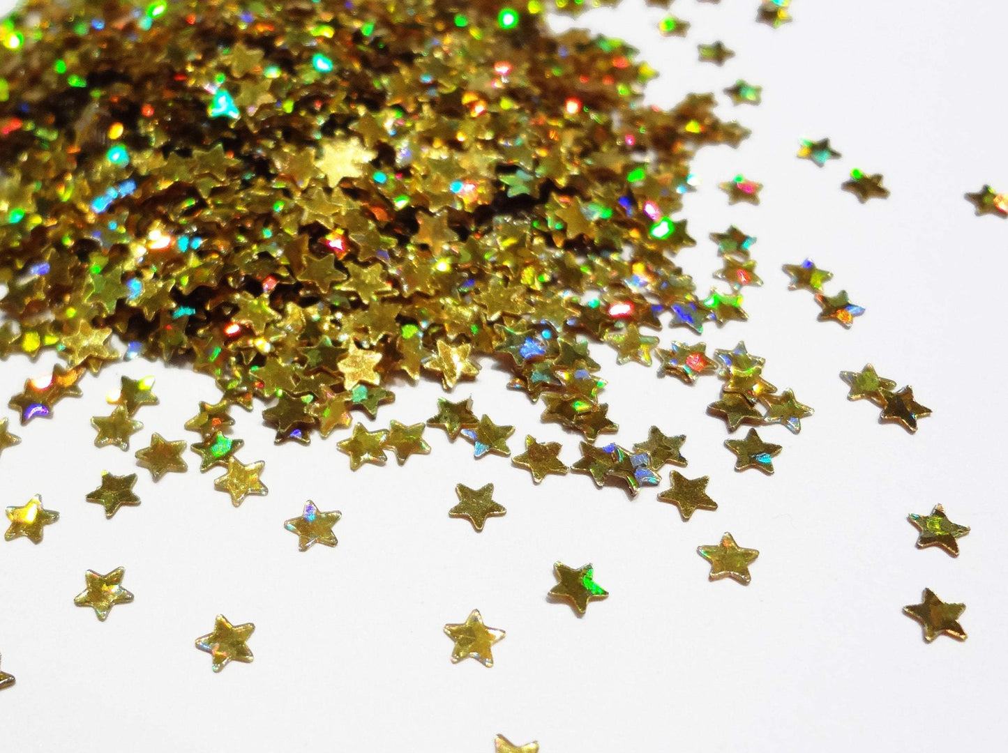 Holographic Gold Tiny Star Sequins, 2mm