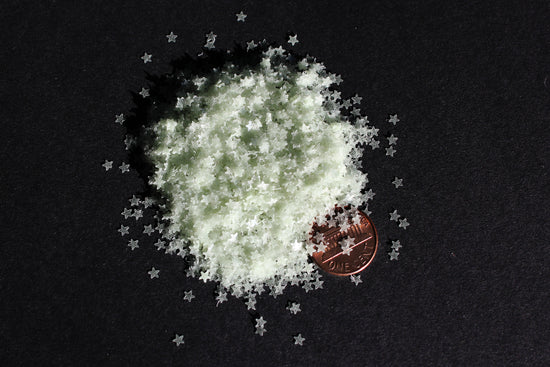 Glow In The Dark Star Glitter, 3mm