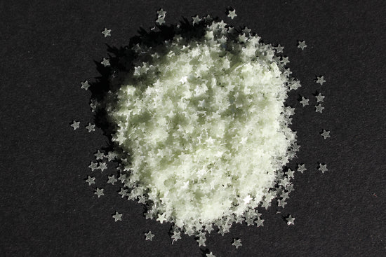 Glow In The Dark Star Glitter, 3mm