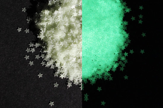 Glow In The Dark Star Glitter, 3mm