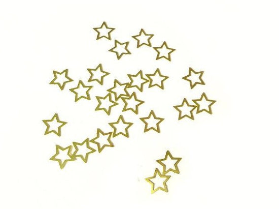 5mm Gold Hollow Star, Nail Art Slices