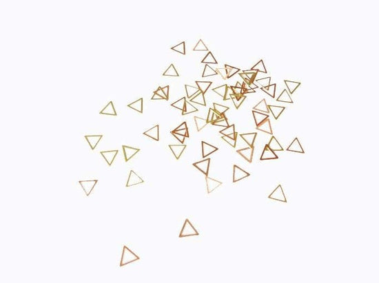 3mm Gold Hollow Triangles, Nail Art Slices