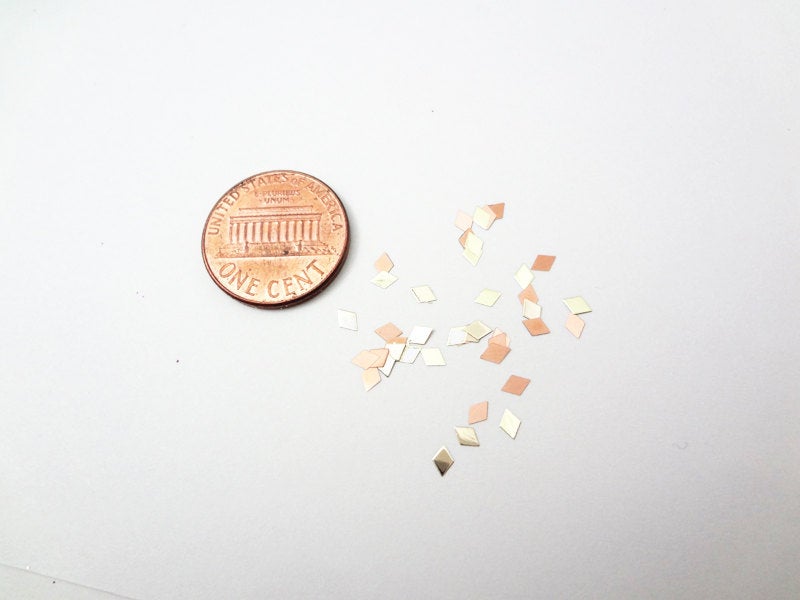 3.5x2.5mm Gold Diamonds, Nail Art Slices