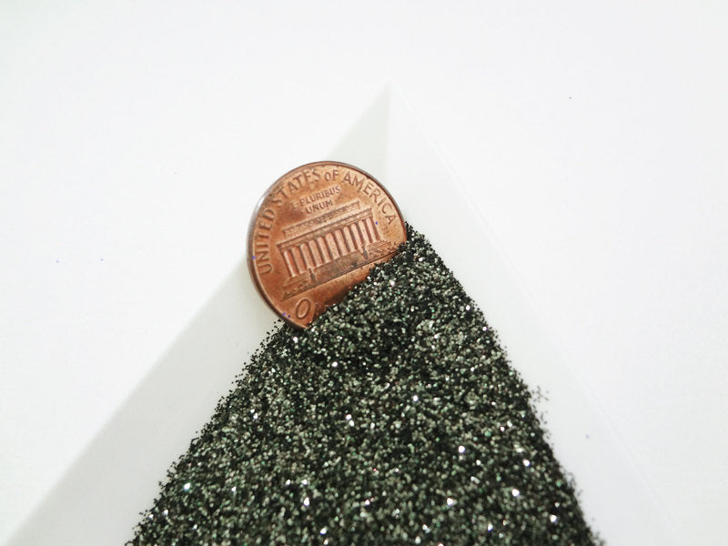 Army Green Loose Ultra Fine Glitter, .008" Hex, 0.2mm 1/128