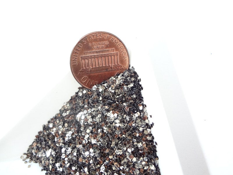 Duo Black and Pale Gold Loose Glitter, .040" Hex, 1mm, 1/24