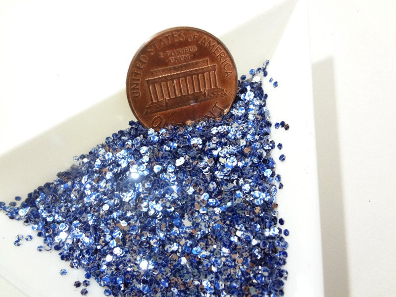 Duo Blue and Silver Loose Glitter, .040" Hex, 1mm, 1/24