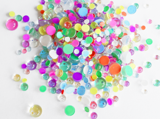 Iridescent Multicolor Glass Bubble Effect Flatbacks, 1mm to 5mm Mixed Sizes