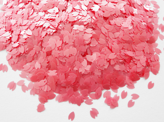 Translucent Deep Pink Cherry Blossom Sakura Flower Petals, 3x2mm