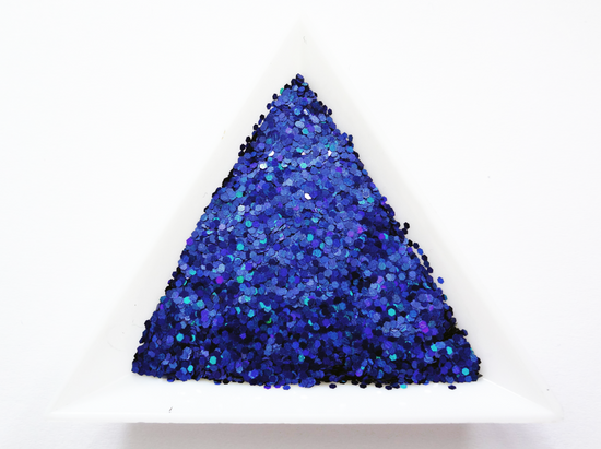 Holographic Laser Sapphire Blue Loose Fine Glitter, .040" Hex, 1mm, 1/24