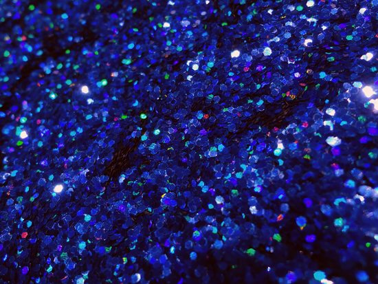 Holographic Laser Sapphire Blue Loose Fine Glitter, .040" Hex, 1mm, 1/24